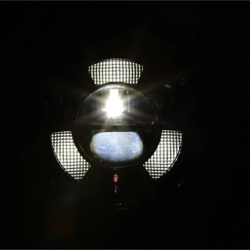 LED-Scheinwerfer 7 Zoll Highsider Frame-R1 Typ 11 schwarz, Unten, E-geprüft