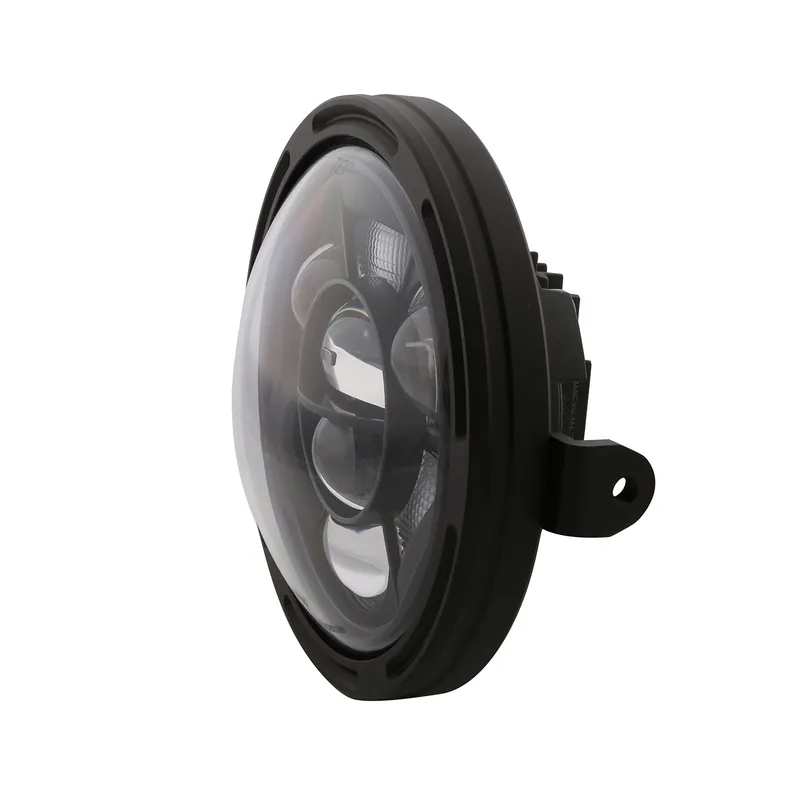 LED-Scheinwerfer 7 Zoll Highsider Frame-R1 Typ 11 schwarz, Seitlich, E-geprüft