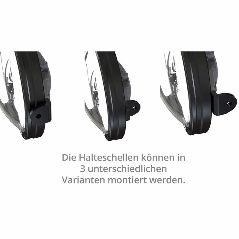 LED-Scheinwerfer 7 Zoll Highsider Frame-R1 Typ 11 schwarz, Seitlich, E-geprüft
