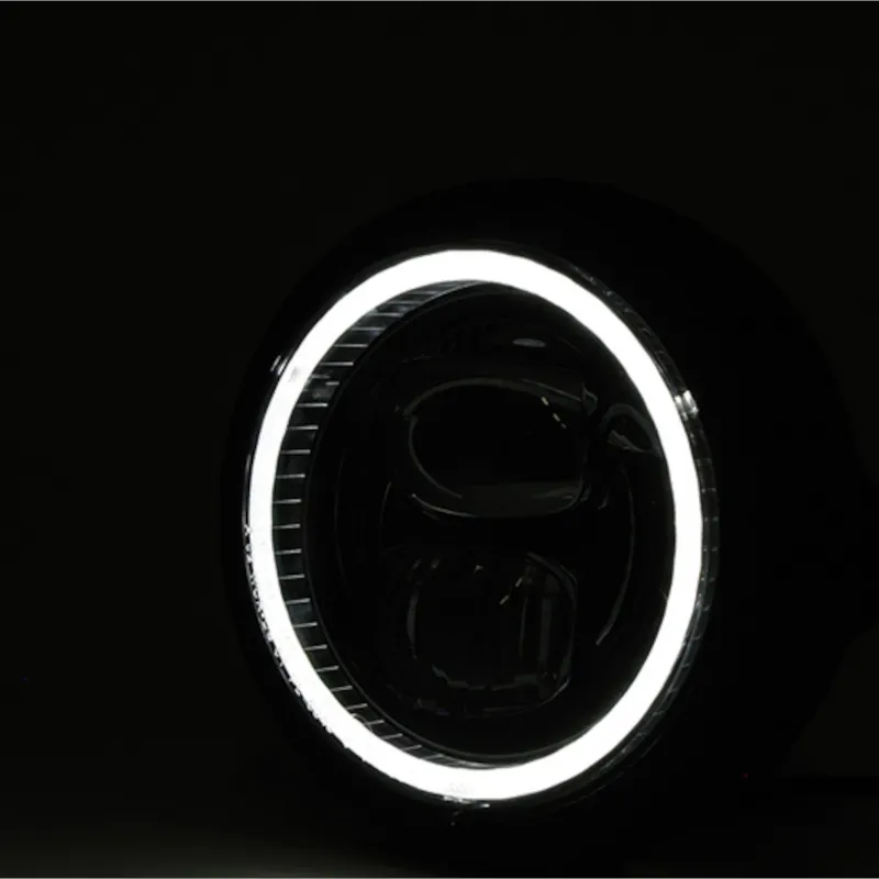 LED-Scheinwerfer 5 3/4 Zoll Highsider Pecos Typ 7 schwarz, Seitlich, E-geprüft
