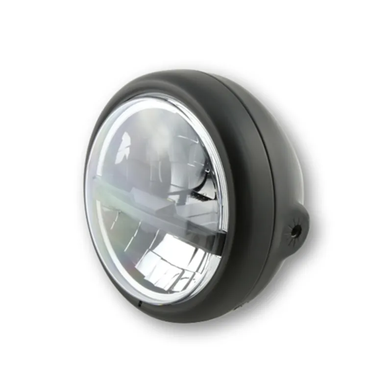 LED-Scheinwerfer 5 3/4 Zoll Highsider Pecos Typ 5 schwarz, Seitlich, E-geprüft