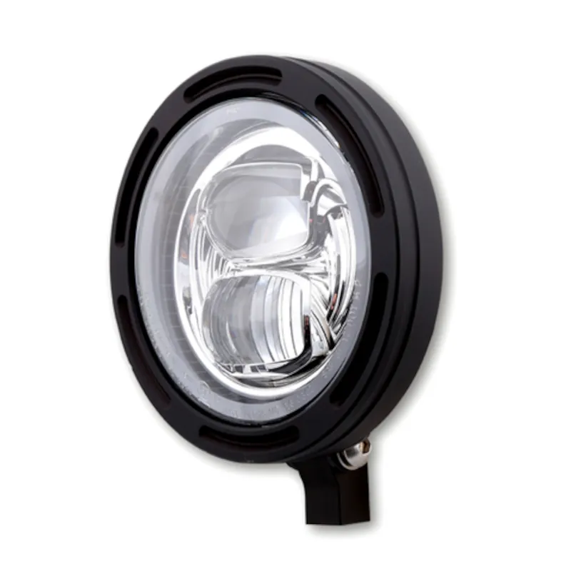 LED-Scheinwerfer 5 3/4 Zoll Highsider Frame-R2 Typ 7 schwarz, Unten, E-geprüft