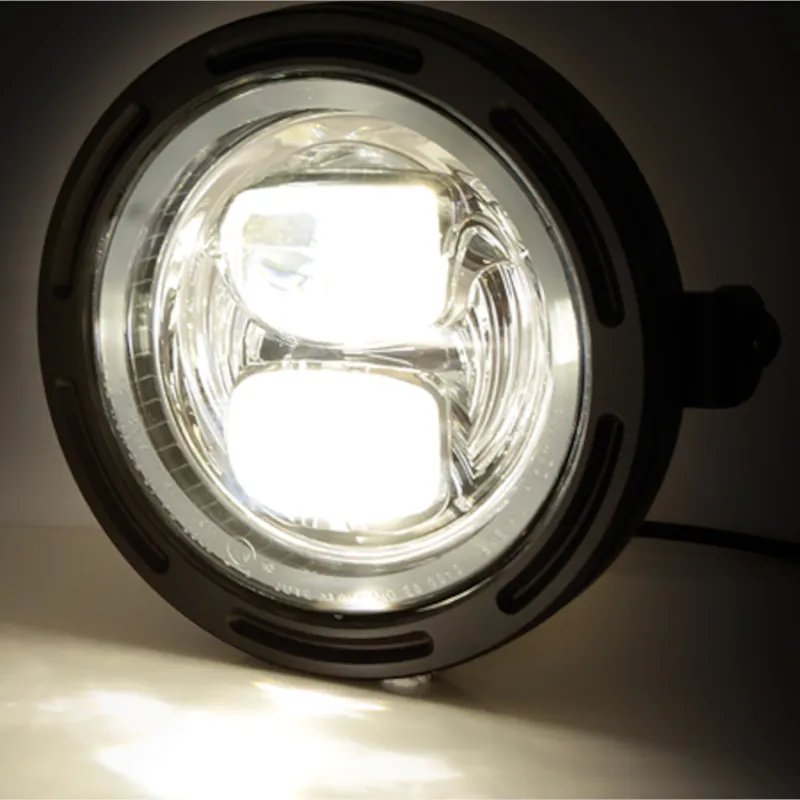 LED-Scheinwerfer 5 3/4 Zoll Highsider Frame-R2 Typ 7 schwarz Seitlich E-geprüft