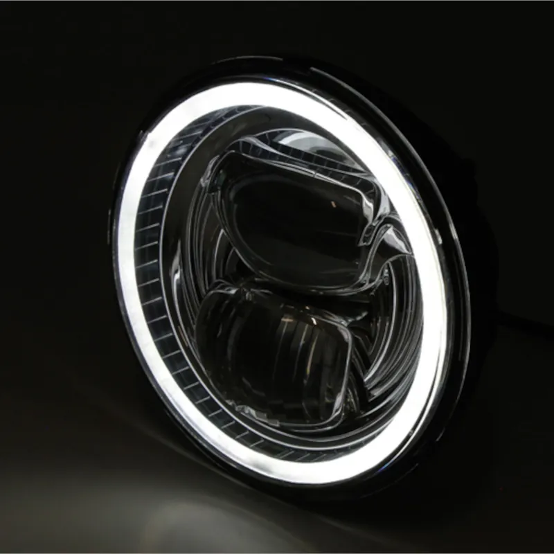LED-Scheinwerfer 5 3/4 Zoll Highsider Frame-R2 Typ 7 schwarz Seitlich E-geprüft