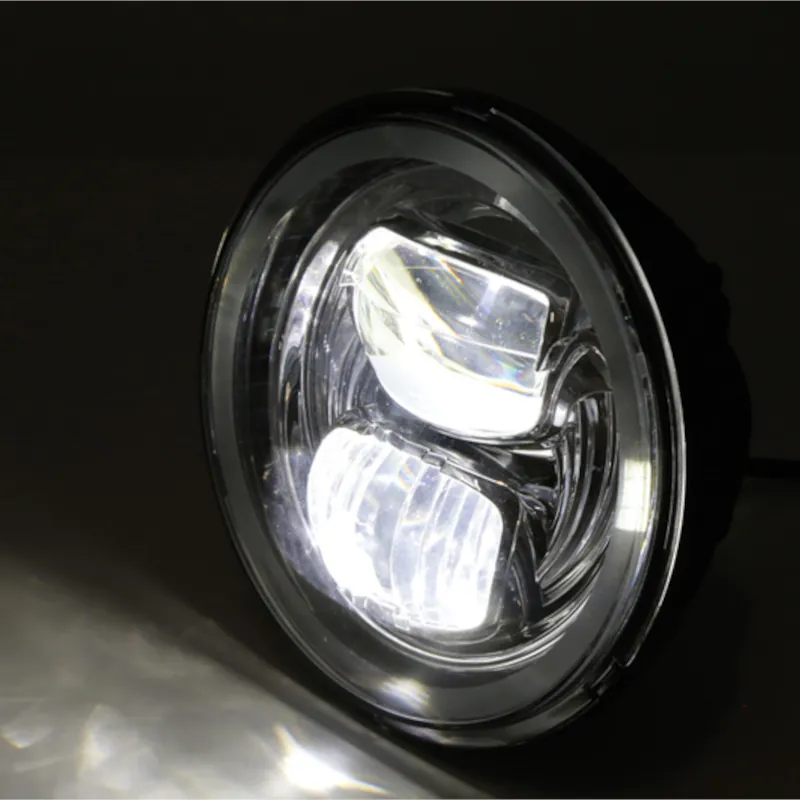 LED-Scheinwerfer 5 3/4 Zoll Highsider Frame-R2 Typ 7 schwarz Seitlich E-geprüft