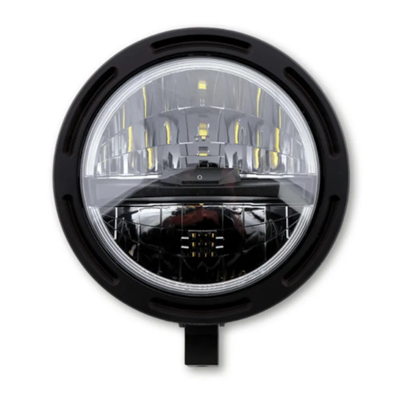 LED-Scheinwerfer 5 3/4 Zoll Highsider Frame-R2 Typ 5 schwarz, Unten, E-geprüft