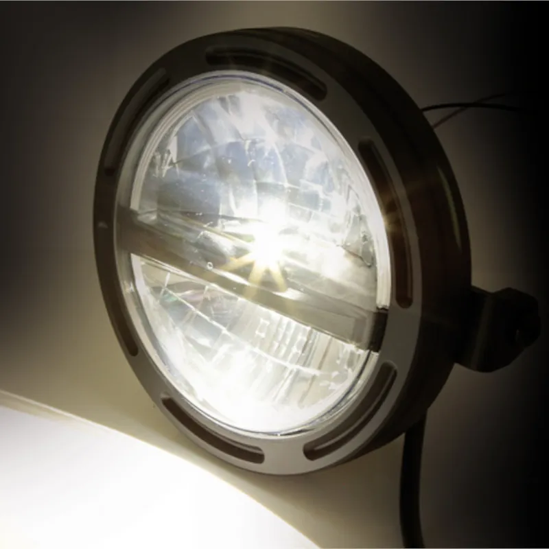 LED-Scheinwerfer 5 3/4 Zoll Highsider Frame-R2 Typ 5 schwarz Seitlich E-geprüft