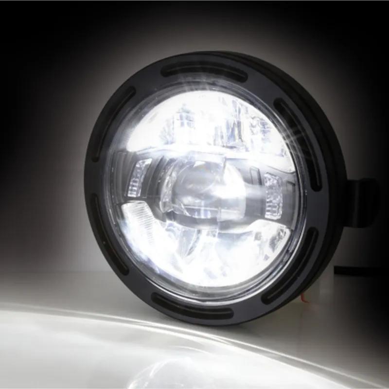 LED-Scheinwerfer 5 3/4 Zoll Highsider Frame-R2 Typ 10 schwarz Seitlich E-geprüft