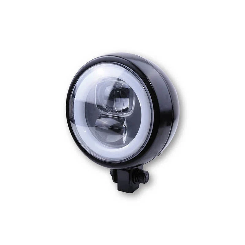 LED-Scheinwerfer 4 3/4 Zoll Highsider Flat Typ 9 schwarz, Unten, Klar, E-geprüft