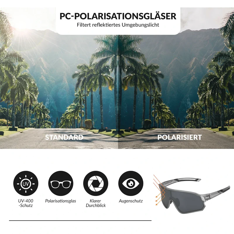 Federleichte Polarisierte Fahrradbrille (UV400)