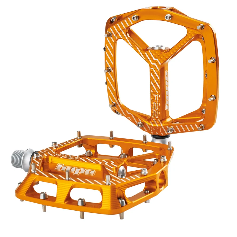 Hope F22 Orange 9/16 Inch Flat Platform Bike Pedals