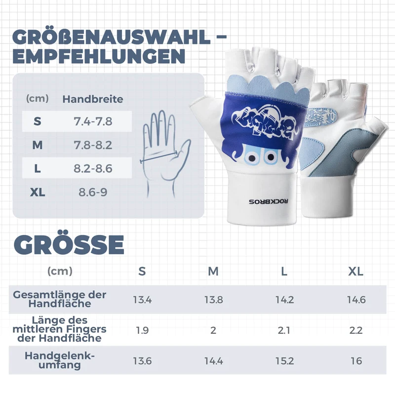 Kinder Halbfinger Fingerlose Fahrradhandschuhe