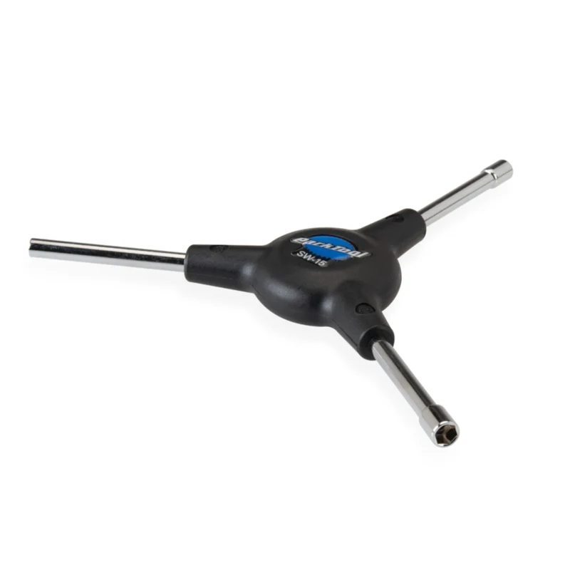 Park Tool Internal Nipple Wrench 3 Way: Square Drive, 5mm and 5.5mm Hexes SW-15 Allen Key Tool
