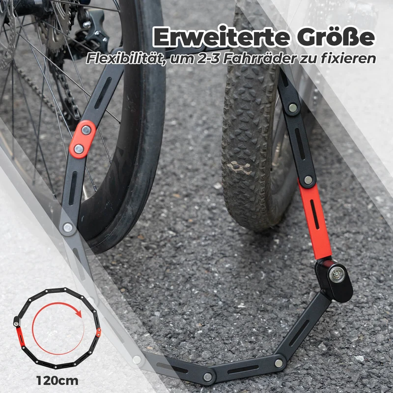 ROCKBROS Fahrrad Klapp-Fahrradschloss Robust Diebstahlschutz mit 2 Schlüsseln
