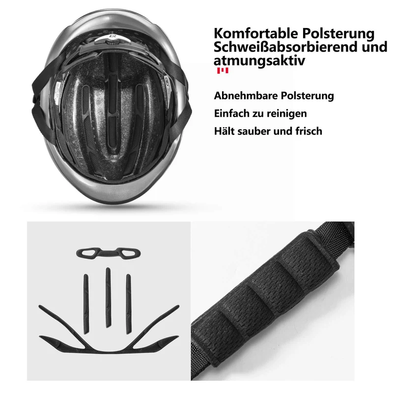 ROCKBROS Fahrradhelm Integrierter Rennradhelm Magnetische Schnalle EPS+PC