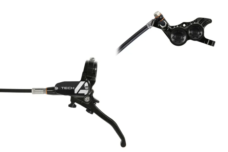 Hope Tech 4 V4 No Rotor Black/Black Rear Hydraulic Disc Bike Brake Calliper & Lever