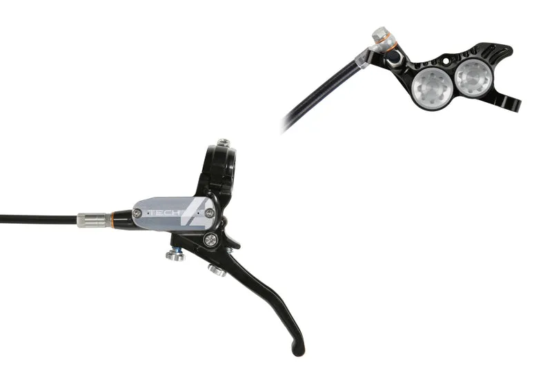 Hope Tech 4 V4 No Rotor Black/Silver Rear Hydraulic Disc Bike Brake Calliper & Lever