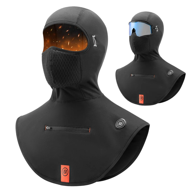 ROCKBROS Beheizte Balaclava Winter Warme Gesichtsmaske Winddicht