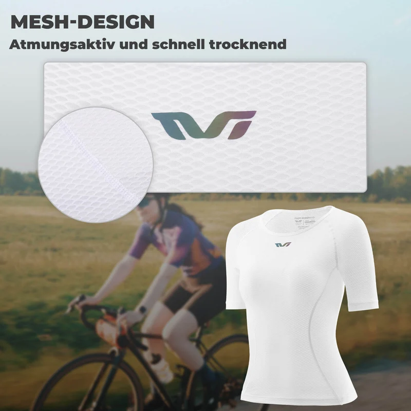ROCKBROS TVI Damen Kurzarm-Radtrikot Funktionsshirt Atmungsaktives Trikots Sommer