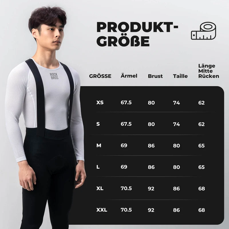 ROCKBROS Herren Langarm-Radtrikot Funktionsshirt Fahrrad Jersey Schnell Trocknen