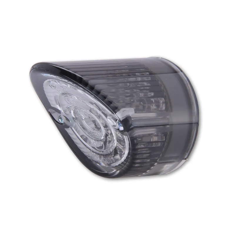 LED-Rücklicht Highsider Nose, Getönt / Klar, Ø 44 mm, mit KZL, E-geprüft, 12V/2W