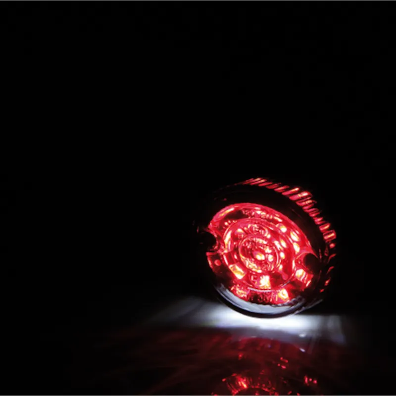 LED-Rücklicht Highsider Nose, Getönt / Klar, Ø 44 mm, mit KZL, E-geprüft, 12V/2W