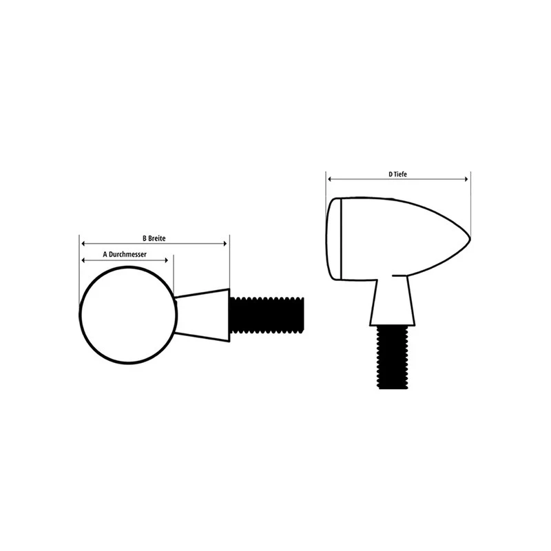 LED Verkleidungsblinker Highsider Smart, Schwarz, Glas Klar, E-geprüft, 12V/1W