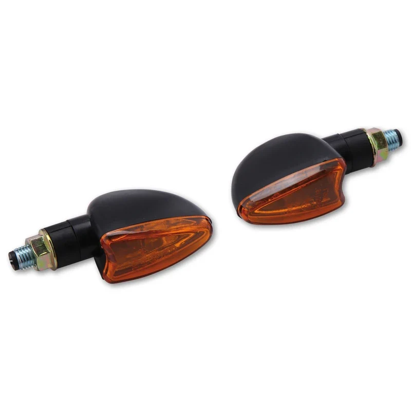 Blinker Paar Highsider Arrow, Schwarz, Gelb, M10, E-geprüft, 12V/21W
