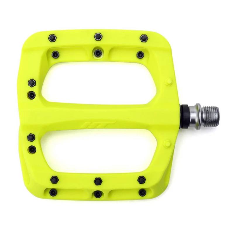 HT Components PA03A Neon Yellow 9/16 Inch Flat Platform Bike Pedals