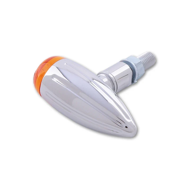 Blinker Paar Highsider Micro-Bullet, Chrom, Gelb, M10, E-geprüft, 12V/21W