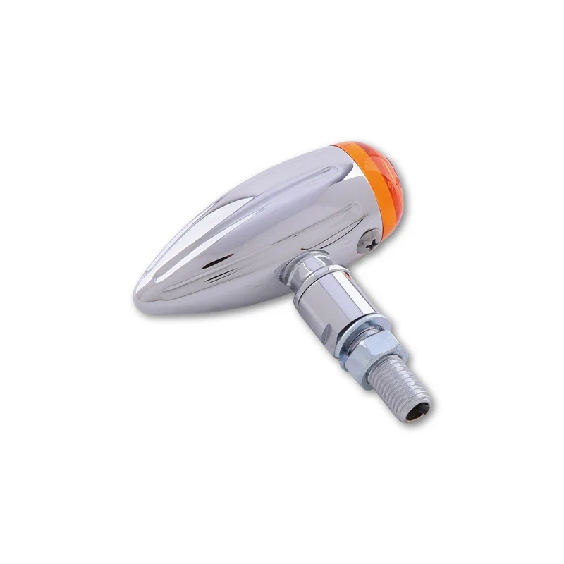 Blinker Paar Highsider Micro-Bullet, Chrom, Gelb, M10, E-geprüft, 12V/21W