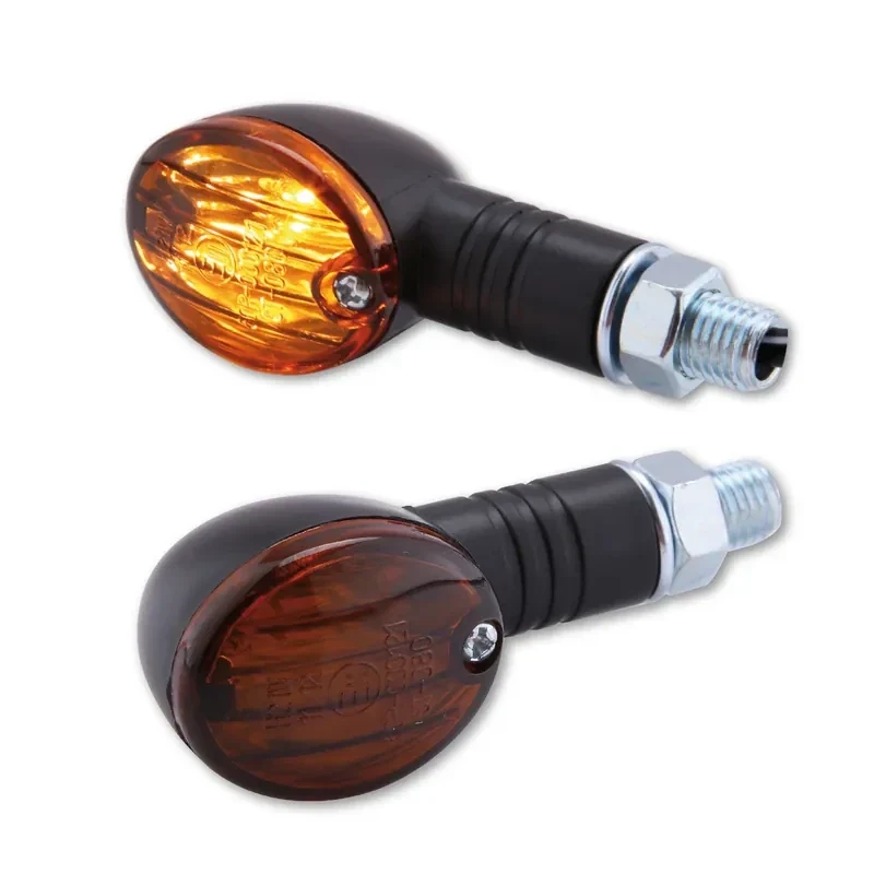 Blinker Paar Highsider Micro-Flash, Schwarz, Getönt, M10, E-geprüft, 12V/21W