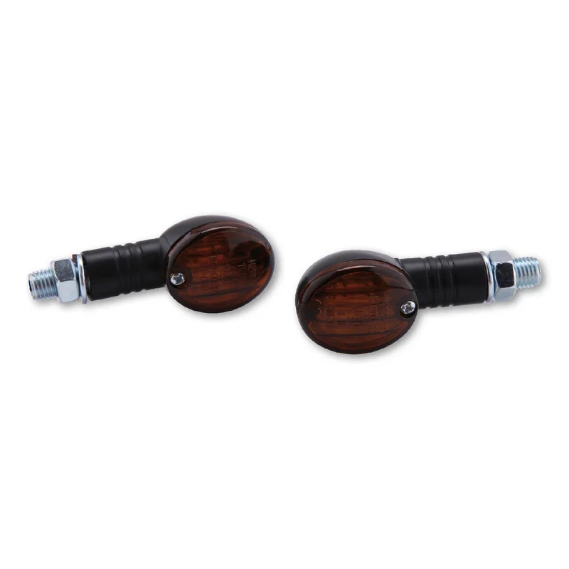 Blinker Paar Highsider Micro-Flash, Schwarz, Getönt, M10, E-geprüft, 12V/21W