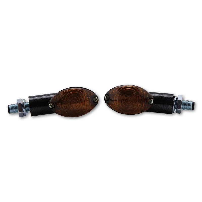 Blinker Paar Highsider Cateye, Carbonlook, Getönt, M10, E-geprüft, 12V/21W