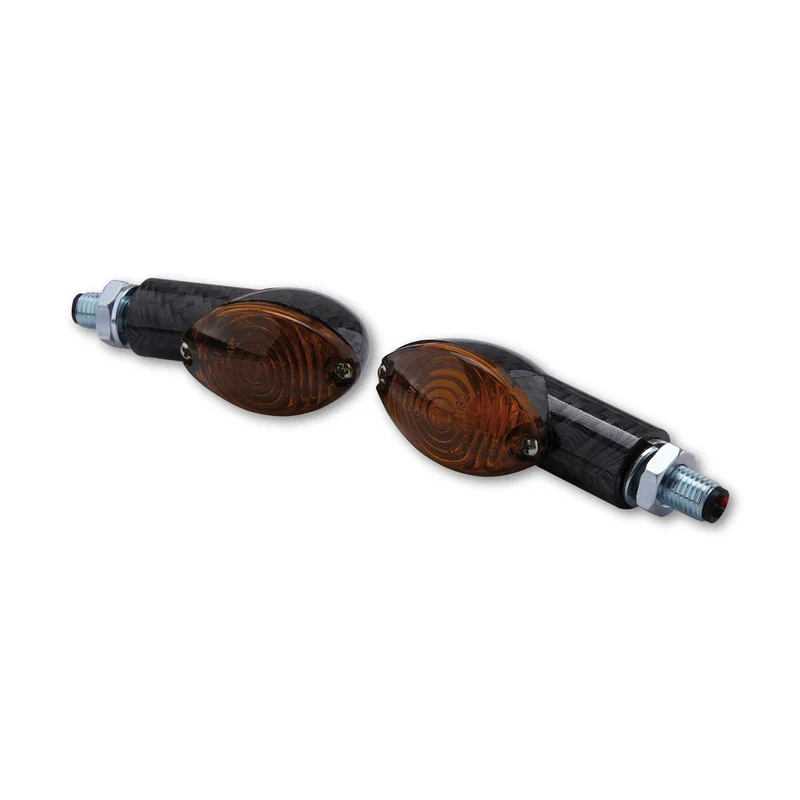 Blinker Paar Highsider Cateye, Carbonlook, Getönt, M10, E-geprüft, 12V/21W