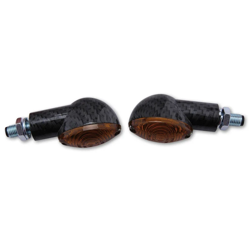 Blinker Paar Highsider Cateye, Carbonlook, Getönt, M10, E-geprüft, 12V/21W