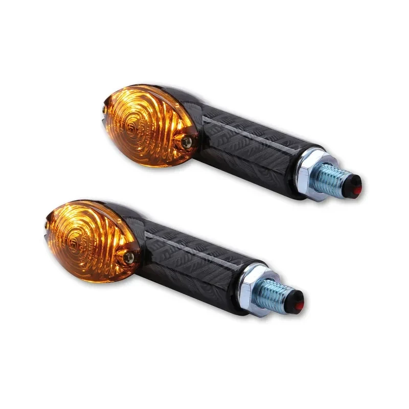 Blinker Paar Highsider Cateye, Carbonlook, Getönt, M10, E-geprüft, 12V/21W