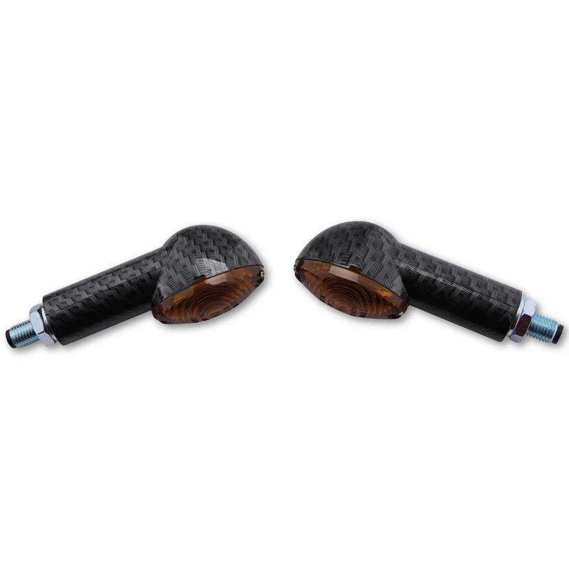 Blinker Paar Highsider Cateye, Carbonlook, Getönt, M10, E-geprüft, 12V/21W