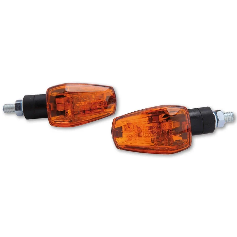 Blinker Paar Highsider Imola 1, Schwarz, Gelb, M8, E-geprüft, 12V/21W