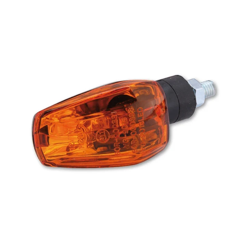 Blinker Paar Highsider Imola 1, Schwarz, Gelb, M8, E-geprüft, 12V/21W