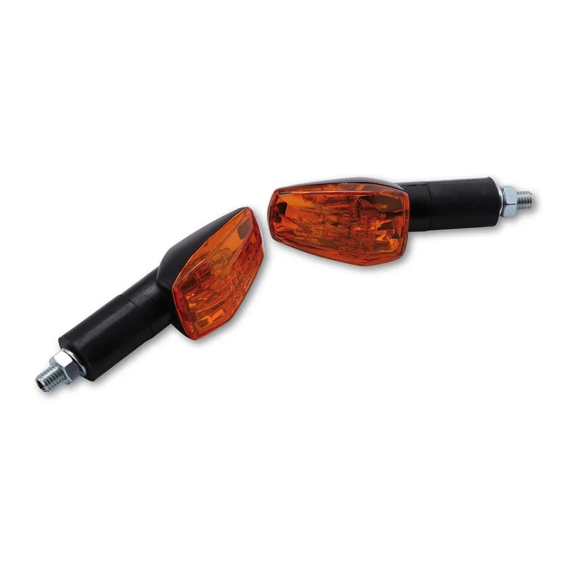 Blinker Paar Highsider Imola 1, Schwarz, Gelb, M8, E-geprüft, 12V/21W