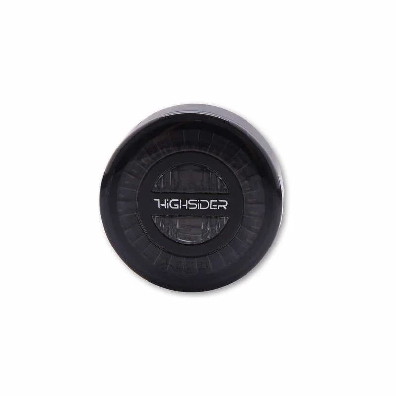 LED-Rücklicht Highsider Rocket schwarz, Alu, Getönt, Ø 45 mm, M8, E-geprüft, 12V