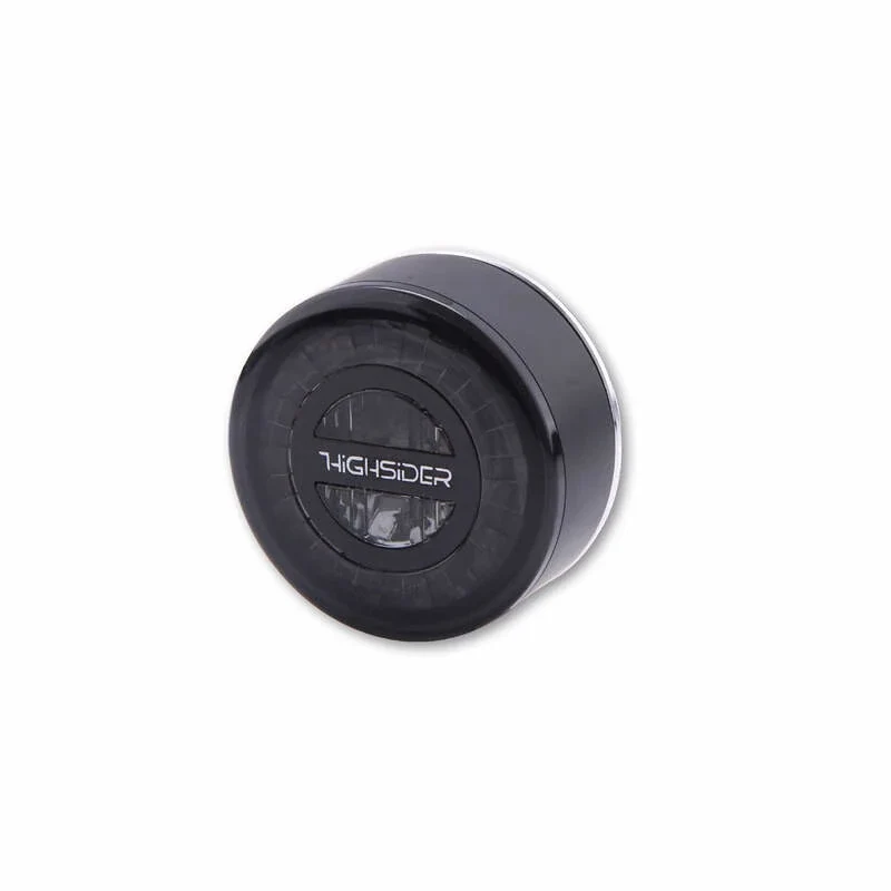 LED-Rücklicht Highsider Rocket schwarz, Alu, Getönt, Ø 45 mm, M8, E-geprüft, 12V
