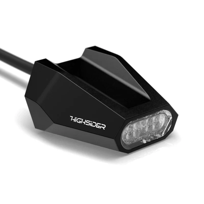 LED-Rücklicht Split-V schwarz, Alu, Klar, 39x20 mm, mit KZL, E-geprüft, 12V/0,8W