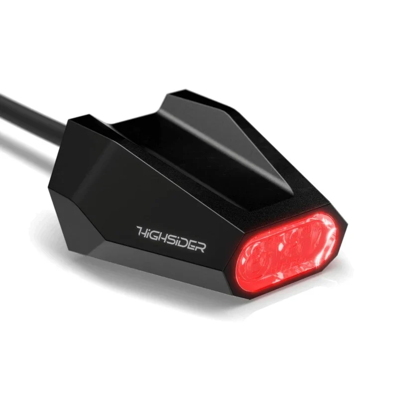LED-Rücklicht Split-V schwarz, Alu, Klar, 39x20 mm, mit KZL, E-geprüft, 12V/0,8W