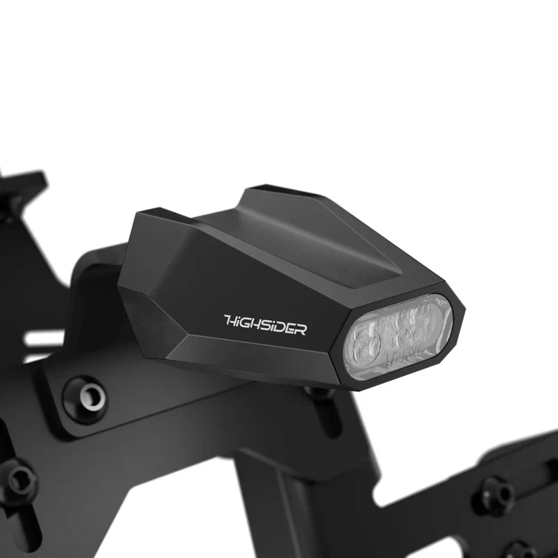 LED-Rücklicht Split-V schwarz, Alu, Klar, 39x20 mm, mit KZL, E-geprüft, 12V/0,8W