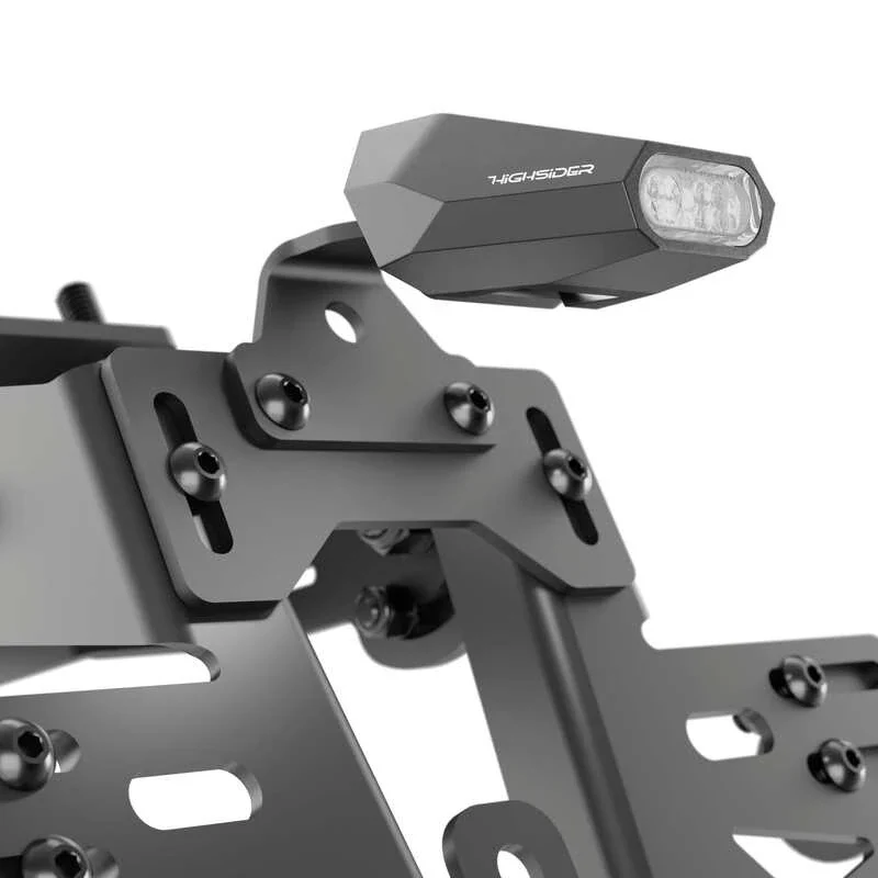 LED-Rücklicht Split-V schwarz, Alu, Klar, 39x20 mm, mit KZL, E-geprüft, 12V/0,8W
