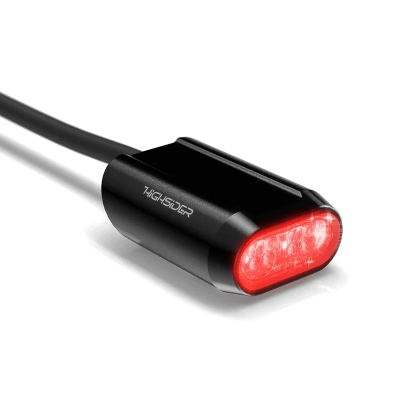 LED-Rücklicht Split-RS schwarz, Alu, Klar, 24x13 mm, KZL, E-geprüft, 12V/0,8W
