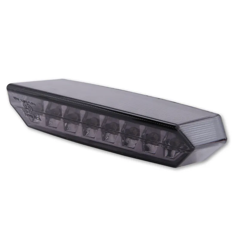 LED-Rücklicht Boston schwarz, Getönt, 110x27 mm, mit KZL, E-geprüft, 12V/1,1W