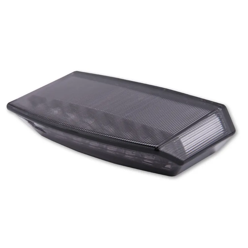 LED-Rücklicht Boston schwarz, Getönt, 110x27 mm, mit KZL, E-geprüft, 12V/1,1W